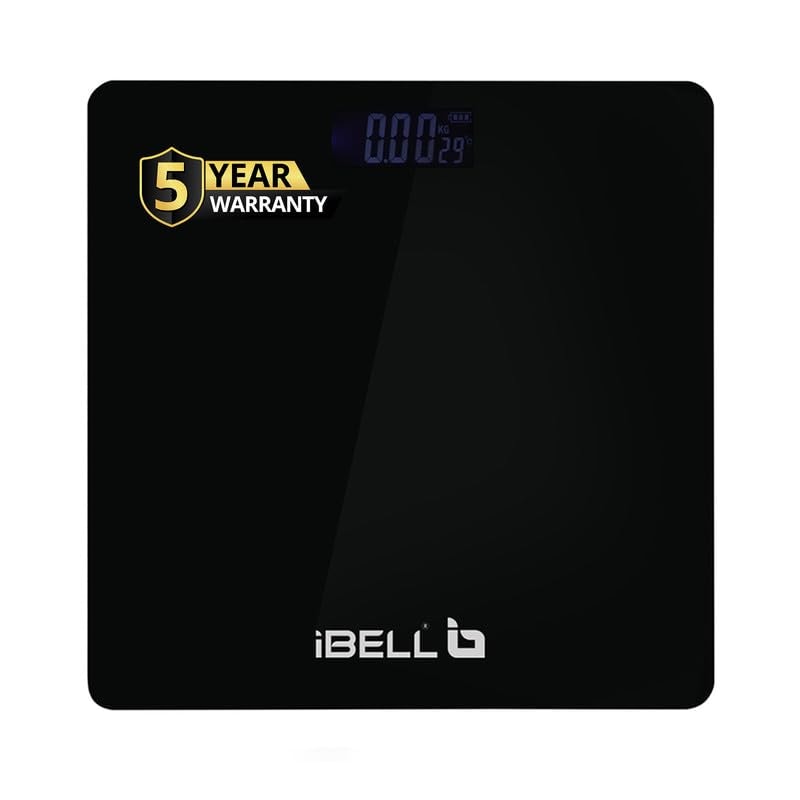 iBELL Weight Machine for Body Weight, 5-Year Warranty, Digital, Ultra-Light, Tempered Glass, 180 Kg (BS026M)