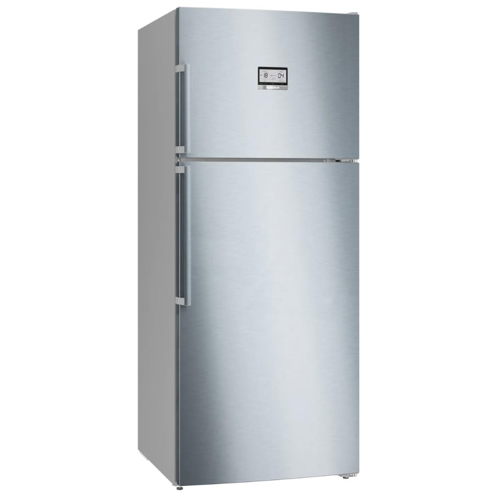 Bosch Series 6 542 L Frost Free Double Door Refrigerator, Freezer on Top, Total No Frost, Brushed Steel Anti-Fingerprint, 186 x 75 cm (KDN76AID0I)