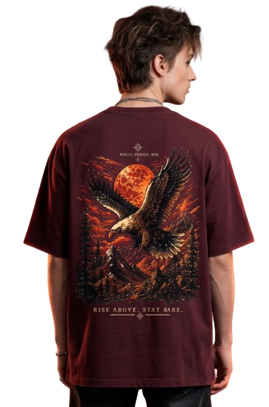 OBZRV Men's Cotton Oversized T-Shirt | Round Neck | Short Sleeve | Graphic Printed | Animal Series