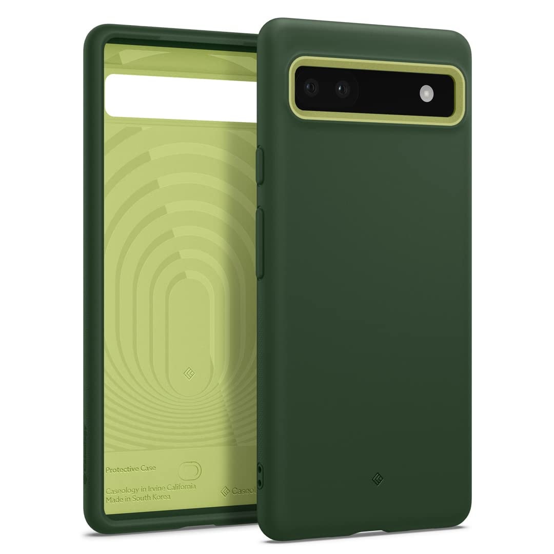 CASEOLOGY by Spigen TPU and PC Nano Pop Back Cover Case Compatible For Google Pixel 6a (AVO Green)