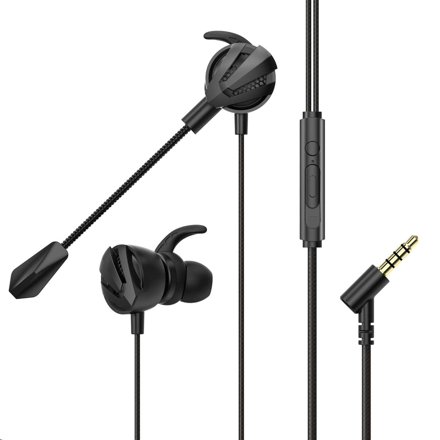 Sounce Blaze G1 Wired Type C Gaming Earphones with Detachable Boom Mic 10mm Drivers Dedicated Mic Mute Switch Balanced Gaming Audio with Low Latency Performance (Black)