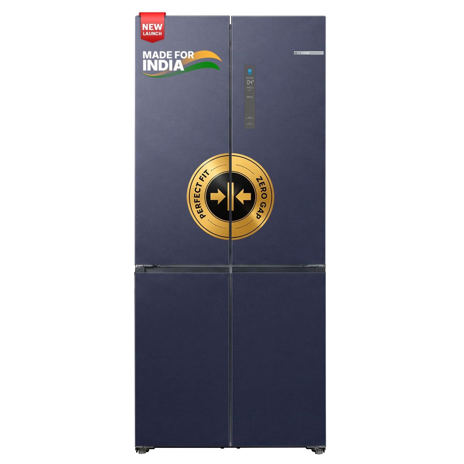 Bosch 503L, 3 Star, Frost Free 4 Door Side-by-Side Refrigerator with Perfect fit technology, Zero Gap, Prevents wall collision, VitaFresh Plus Technology(2026 Model, KCP88E256I, Dark Lake Metal)