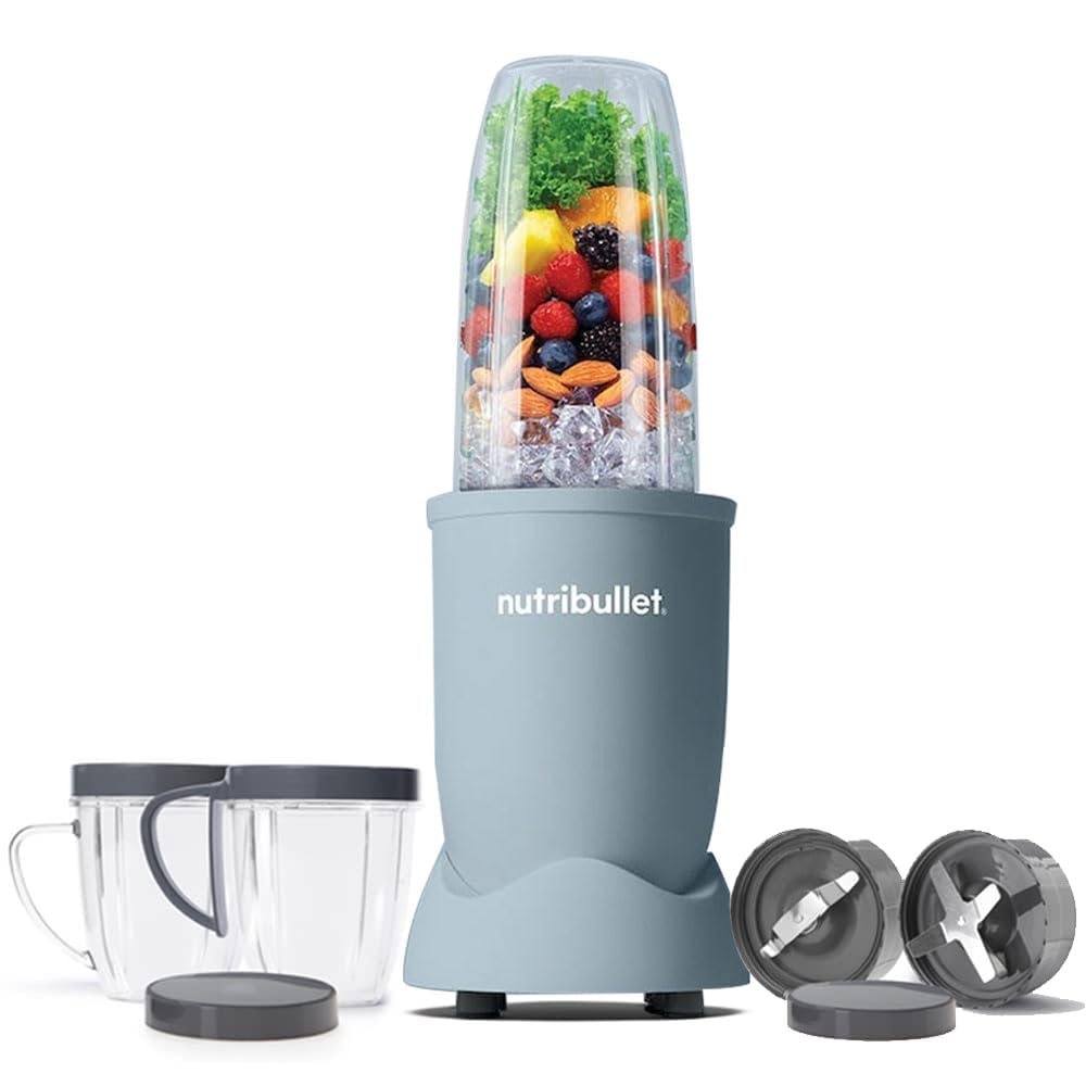 Nutribullet Pro 900W Slate, 12 Pcs Set, USA #1 Mixer/Grinder/Smoothie Maker, "The Original Nutribullet", Best Blender, Food Processor, 3 Unbreakable Jars, 2 Blade Sets(Wet & Dry), 900W, 2 Yrs Warranty