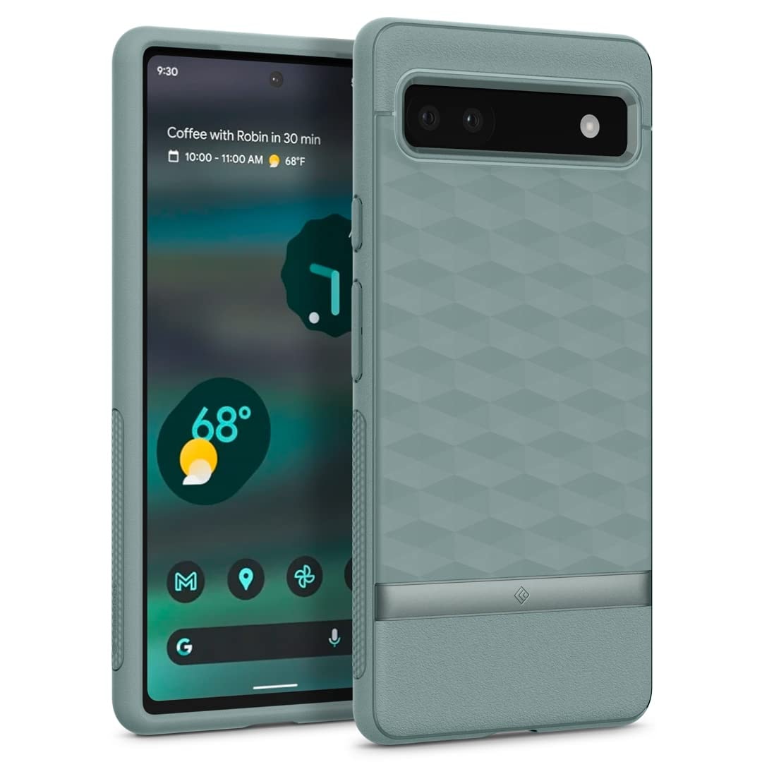 CASEOLOGY by Spigen Parallax Back Cover Compatible for Google Pixel 6a (TPU and PC | Sage Green)