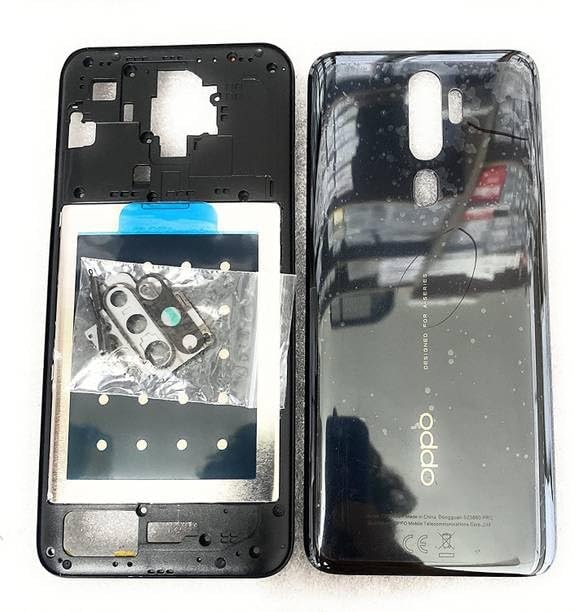 MOZOMART® Back Panel with Middle Compatible for Oppo A5 2020 Black (Housing Body) (Side Keys with Middle)