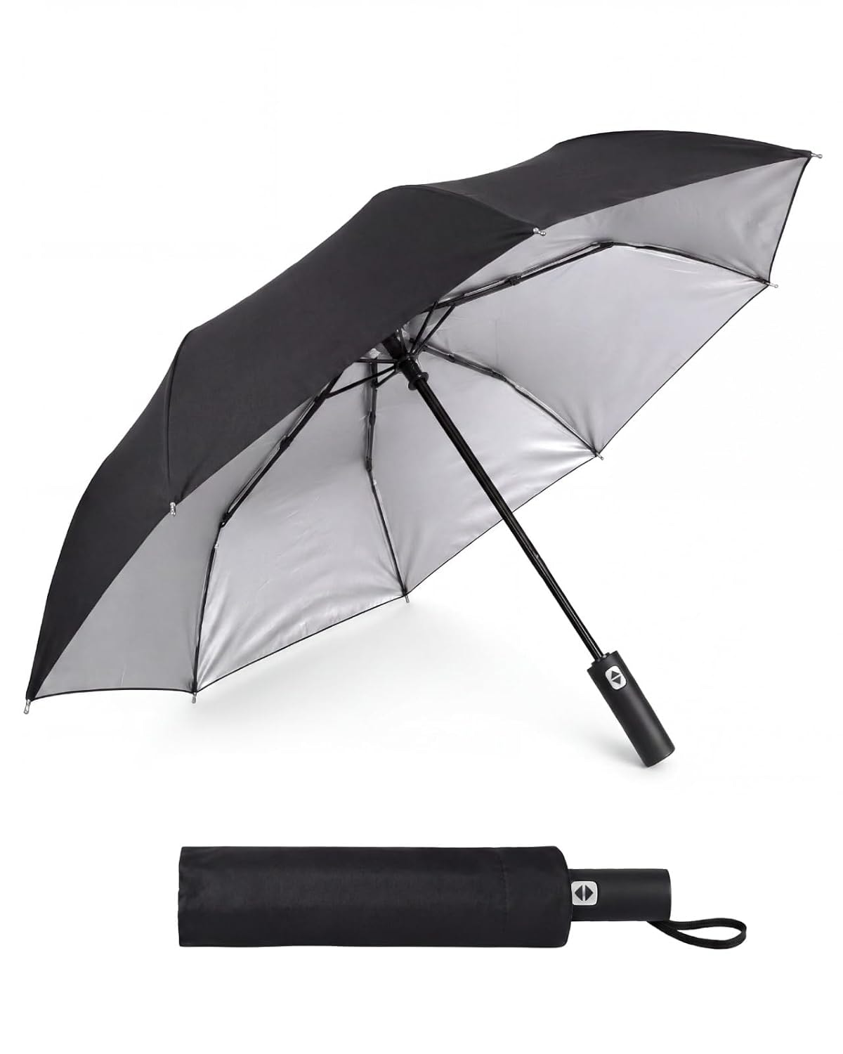 Destinio Umbrella for Man - Large Size, Fully Automatic, Windproof Fibreglass Ribs, UPF 50+ Sun Protection, Premium 210T Pongee, Foldable Travel Umbrella for Rain for Men and Women - 3 fold Compact Easy to Carry (Auto open auto close)