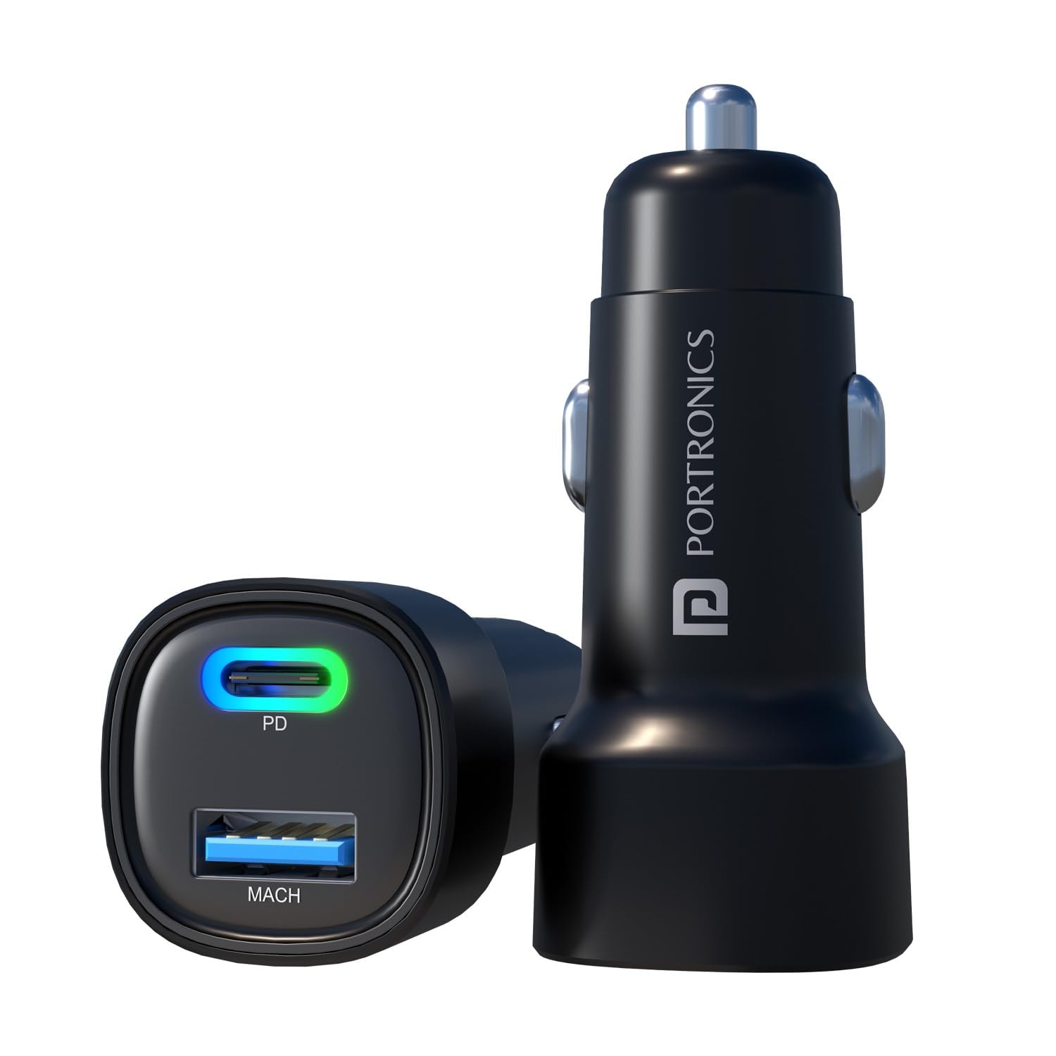 Portronics 80W Dual Output Fast Car Charger with Type-C PD & USB, LED Indicator, Charging Adapter Compatible with Cars for …