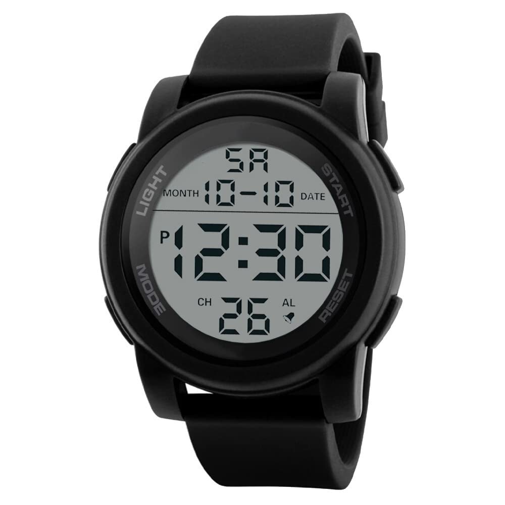 Shocknshop LED Digital Sports Multi Functional Black Dial Watch for Mens Boys -WCH46