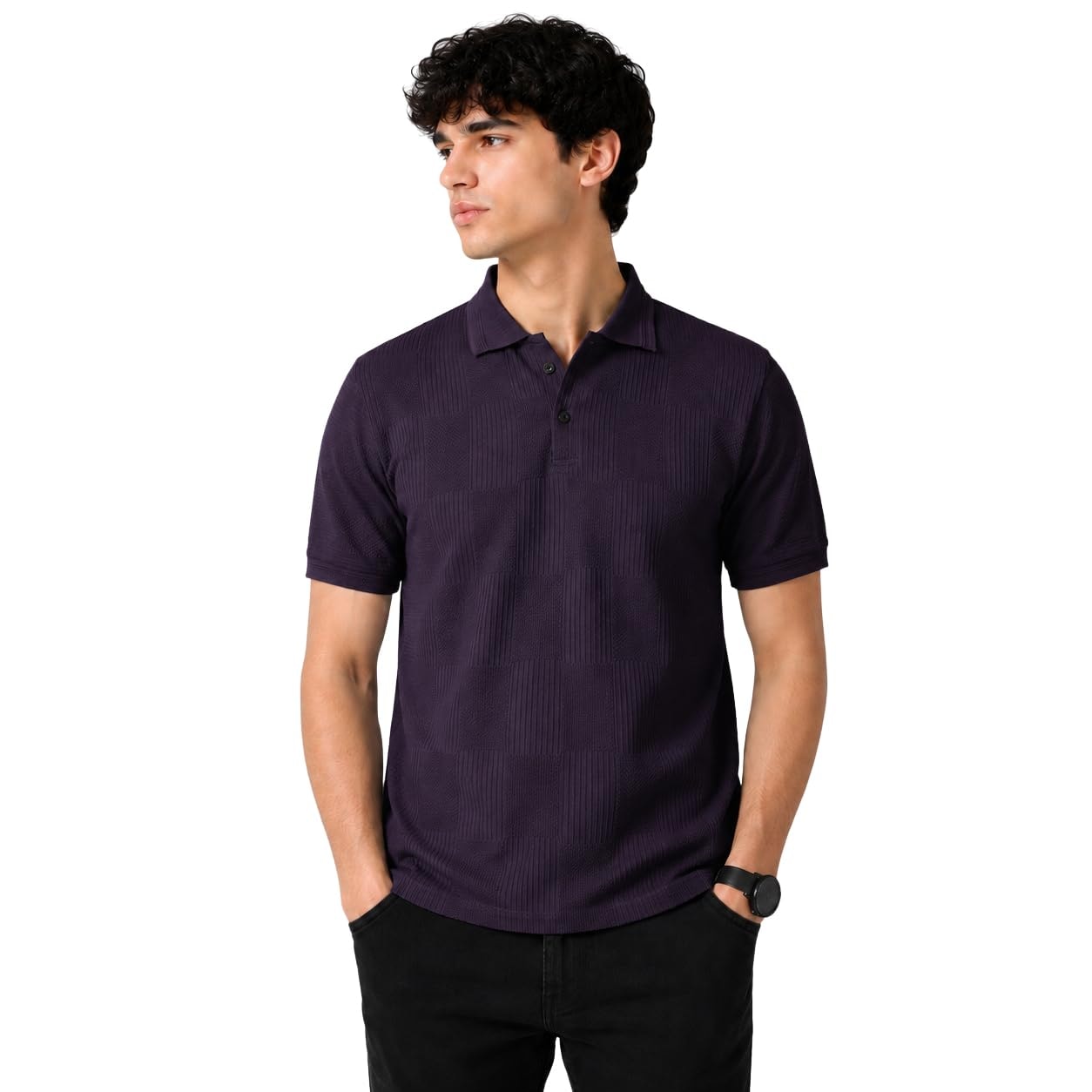 TOPLOT Men's Polo T Shirt | Half Sleeve Design | Comfortable Fit Wear | Stylish Casual Look | Breathable Feel |Modern Style | Easy Movement | Casual & Everyday Wear (5280)