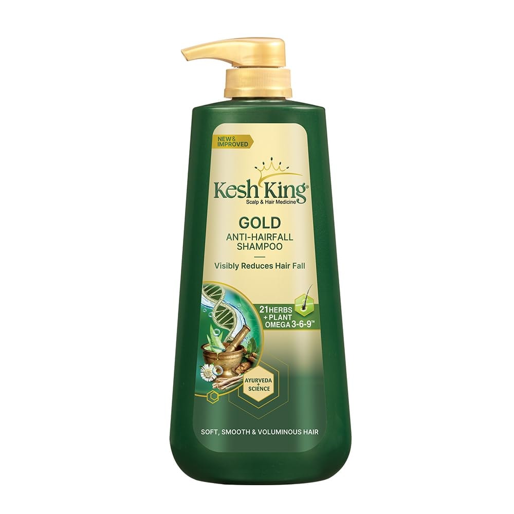Kesh King Gold Anti Hairfall Shampoo, Reduces Hair Fall, Makes Hair Strong, Strengthens, Nourishes & Conditions, For Soft, …