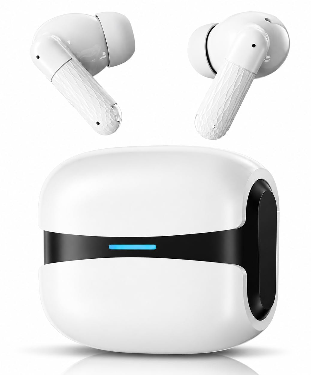 U39 Venom TWS Bluetooth Earbuds with AI-ENC Mic, 50H Playtime, 40ms Low Latency Gaming, 13mm Deep Bass Drivers, Type-C Fast Charging, Touch Controls, IPX5 Water Resistant, Made in India, White