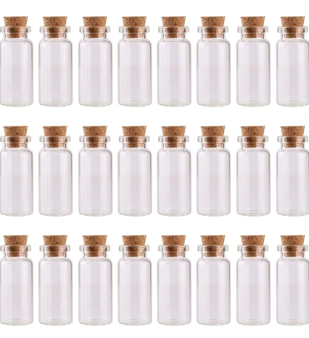 VRB Dec Tm Mini/Tiny Glass Jars With Wood Cork Stoppers,Wishing/Message Bottle For Decorations Lovely Small Wish Bottle Tin…