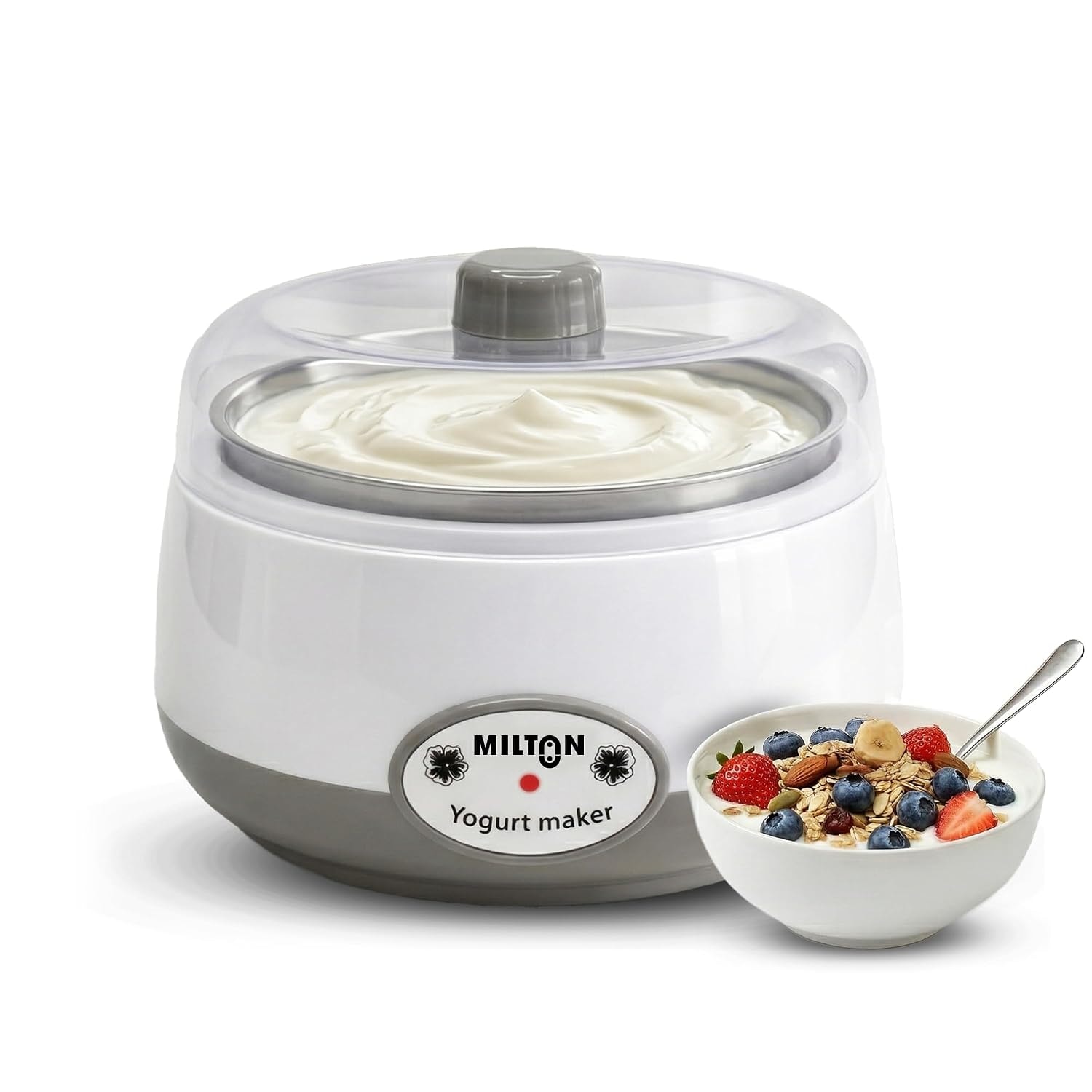 Milton Turbo Yogurt Maker Machine 1L | Electric Yogurt Maker | Make Thick, Creamy Curd & Yogurt at Home | Energy Efficient …