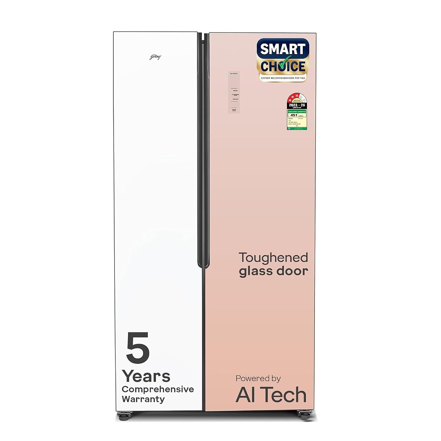 Godrej 600 L 3 Star 5 Years Comprehensive Warranty, Smart convertible Zones with Digital Touch Panel, Frost Free Inverter Refrigerator (2025 Model, RS EONVELVET 646C RIT OP RS, Opera Rose)