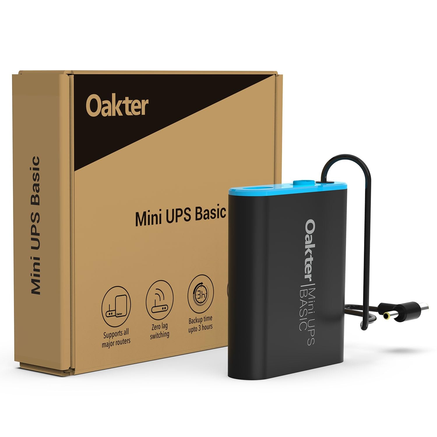 Oakter Mini UPS Basic for WiFi Router Broadband Modem | Supports 12V-2A Routers. Backup Upto 3 Hours | WiFi Router UPS Powe…
