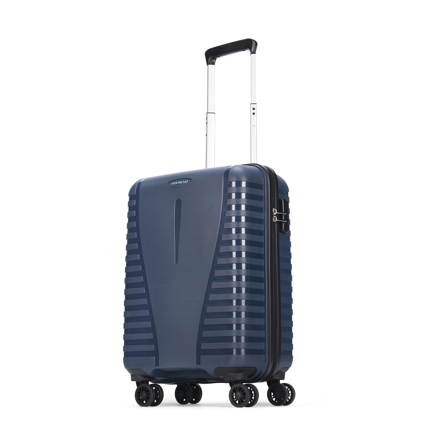 Aristocrat Airpro 8-Wheel Cabin Size Hard Case Trolley Bag, Poseidon Blue | Durable Polypropylene Case, Lightweight, Combin…