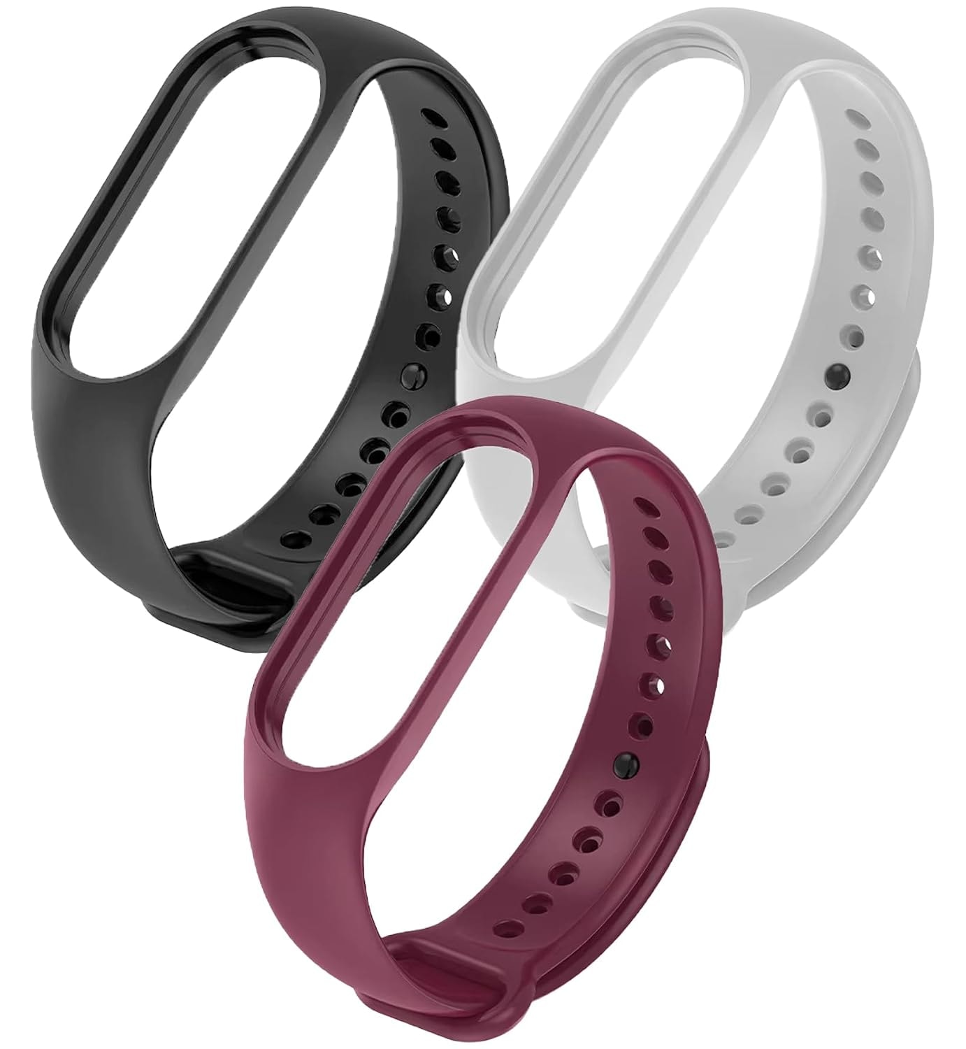 CERLINK Mi Band 3 and 4 Straps Original for Mi Band M3 and M4 Wristband Strap Soft Silicone Adjustable Band Strap