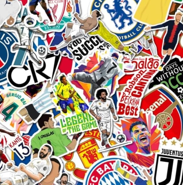 100+ Pcs Football Soccer Stickers for Laptop, Planner, Diary, Waterproof,Residue Free, Self Adhesive