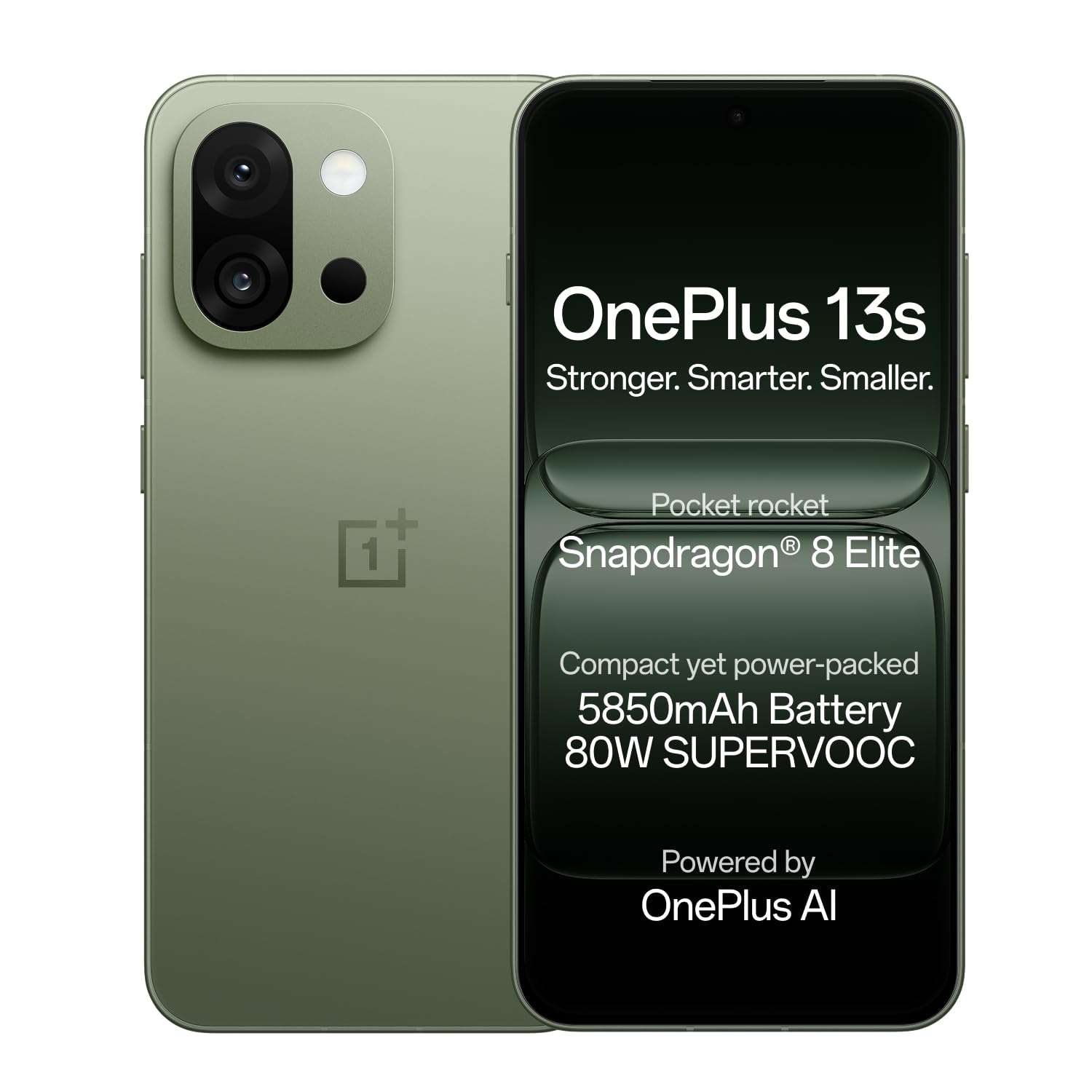 OnePlus 13s | Snapdragon® 8 Elite | Smarter with OnePlus AI | Lifetime Display Warranty | 12GB+512GB | Green Silk