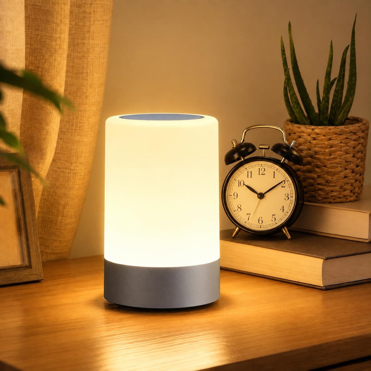 One94Store Touch Control LED Table Lamp – USB Rechargeable, Touch Control Night Light with 3-Color Dimmable Brightness for …