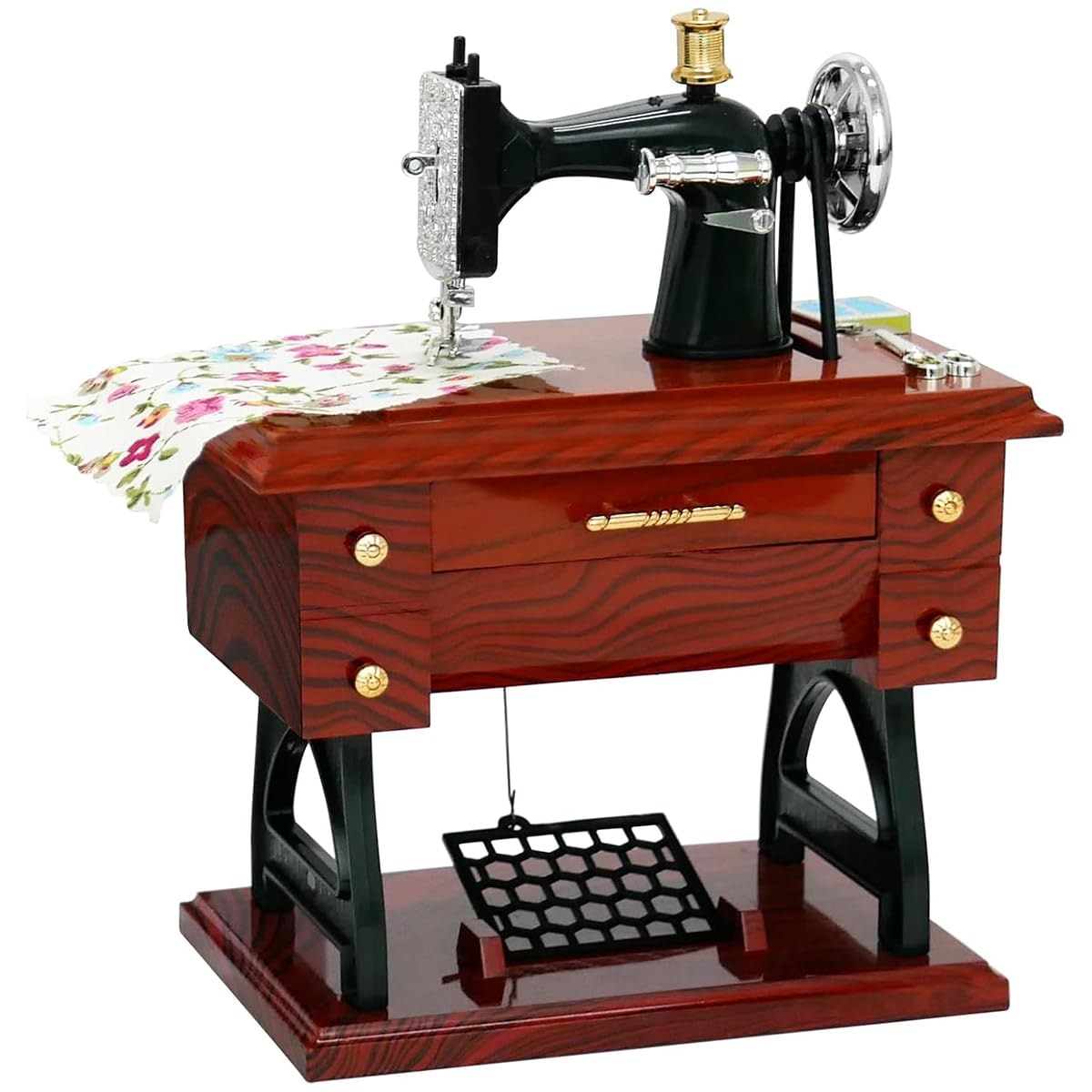 PATPAT® Vintage Mini Sewing Machine Retro Style Music Box | Wind-Up Melody Play, Fun Desk Display, ABS Build, Compact Retro…