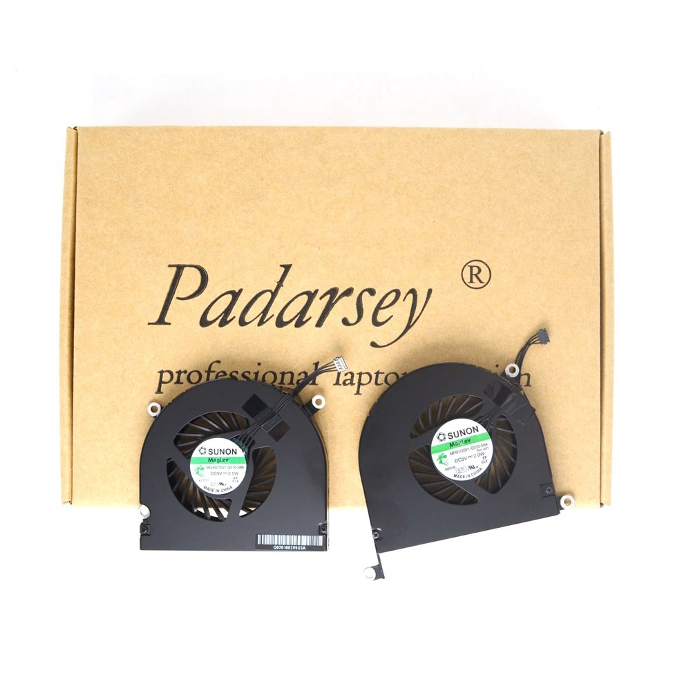 New Laptop CPU Cooling Fan Left and Right Set Fit For Apple MacBook Pro A1297 17 Unibody 2009 2010 2011 DC 5V 2W Compatible with part MG45070V1-Q010-S99 MG45070V1-Q021-S9A