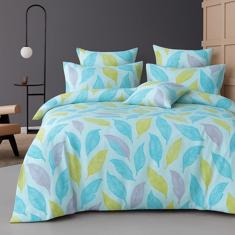 BSB HOME 300 TC Microfiber XXL Soft Cotton Super King Size Bedsheet for Double Bed, King Size 108 Inches X 108 Inches, 9 Fe…