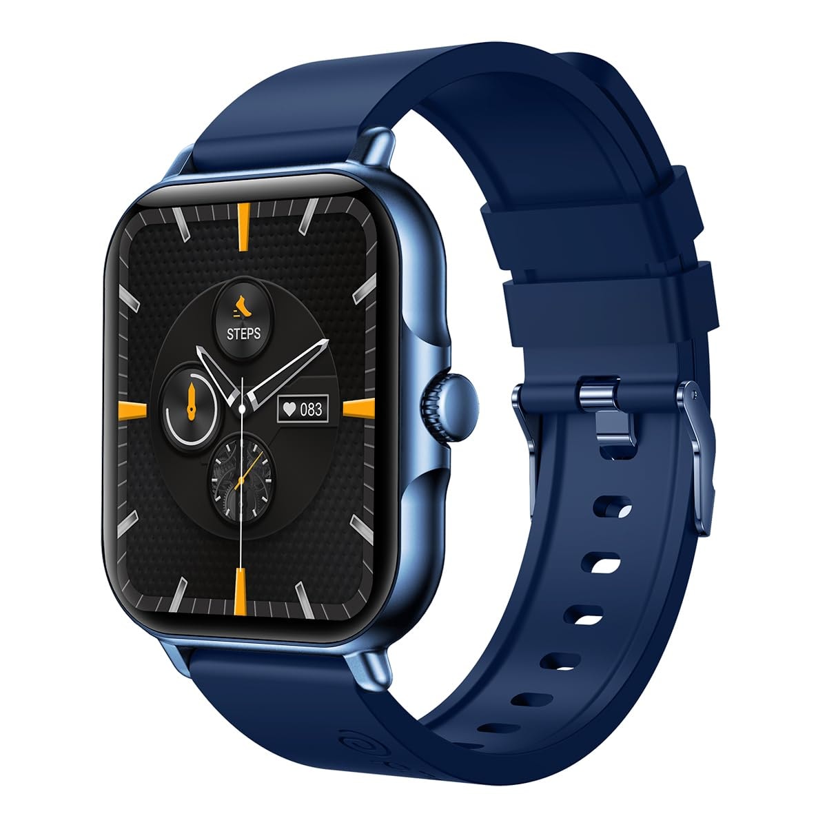 pTron Pulsefit Vibe 1.85" Smartwatch, Full Touch Display, Bluetooth Calling, 600 NITS, Digital Crown, 100+ Watch Faces, HR, SpO2, Sports Mode, Voice Assistant, 5 Days Battery Life & IP68 (Blue)