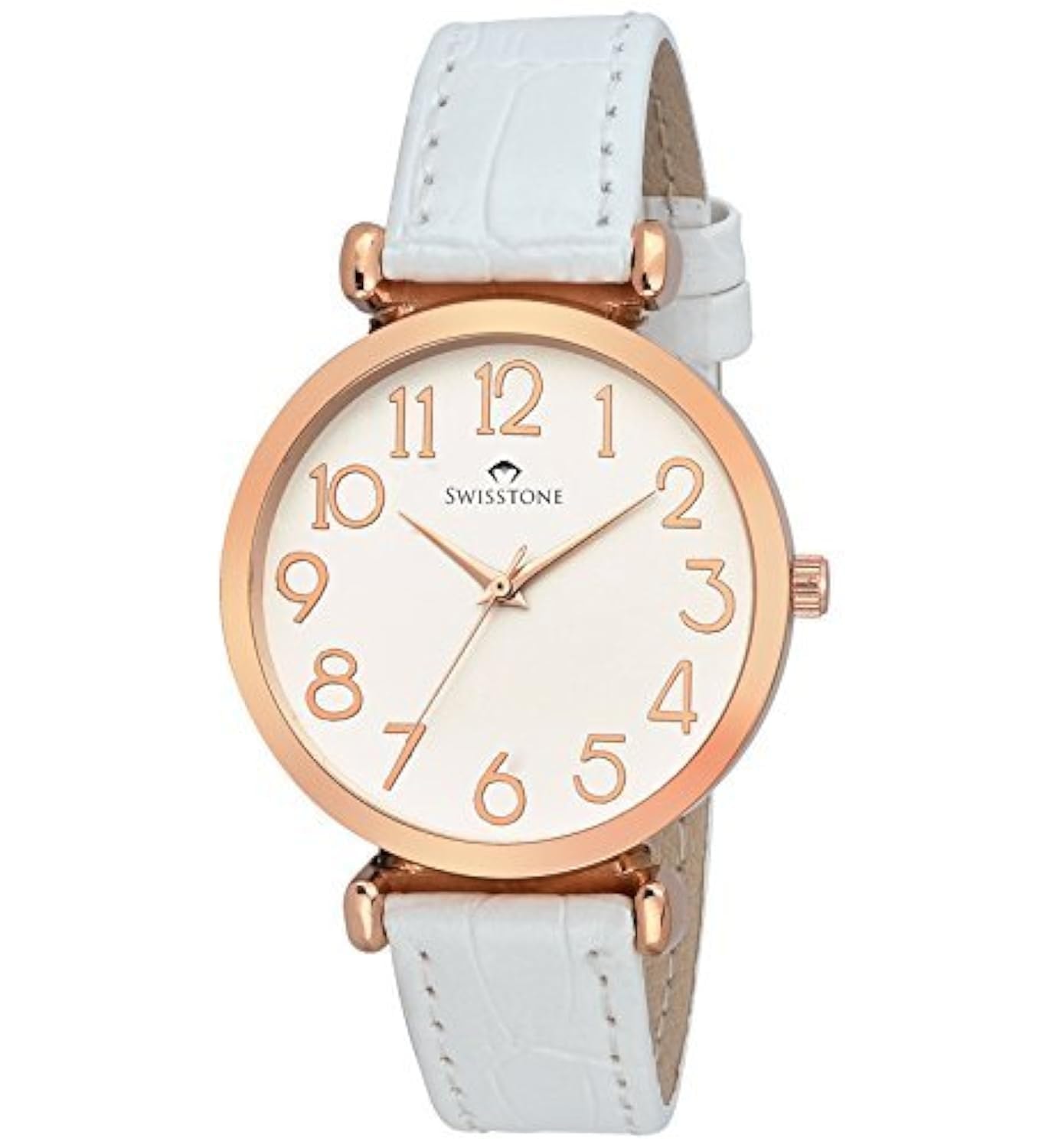 SWISSTONE CK301 Leather Strap Analog Wrist Watch for Women