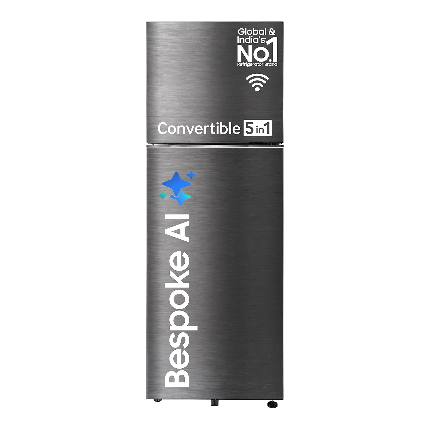 Samsung 350 L, 3 Star, Convertible 5-in-1, Digital Inverter, Frost Free Double Door, WiFi Enabled Bespoke AI Refrigerator (RT38DG5A4DBXHL, Luxe Black)