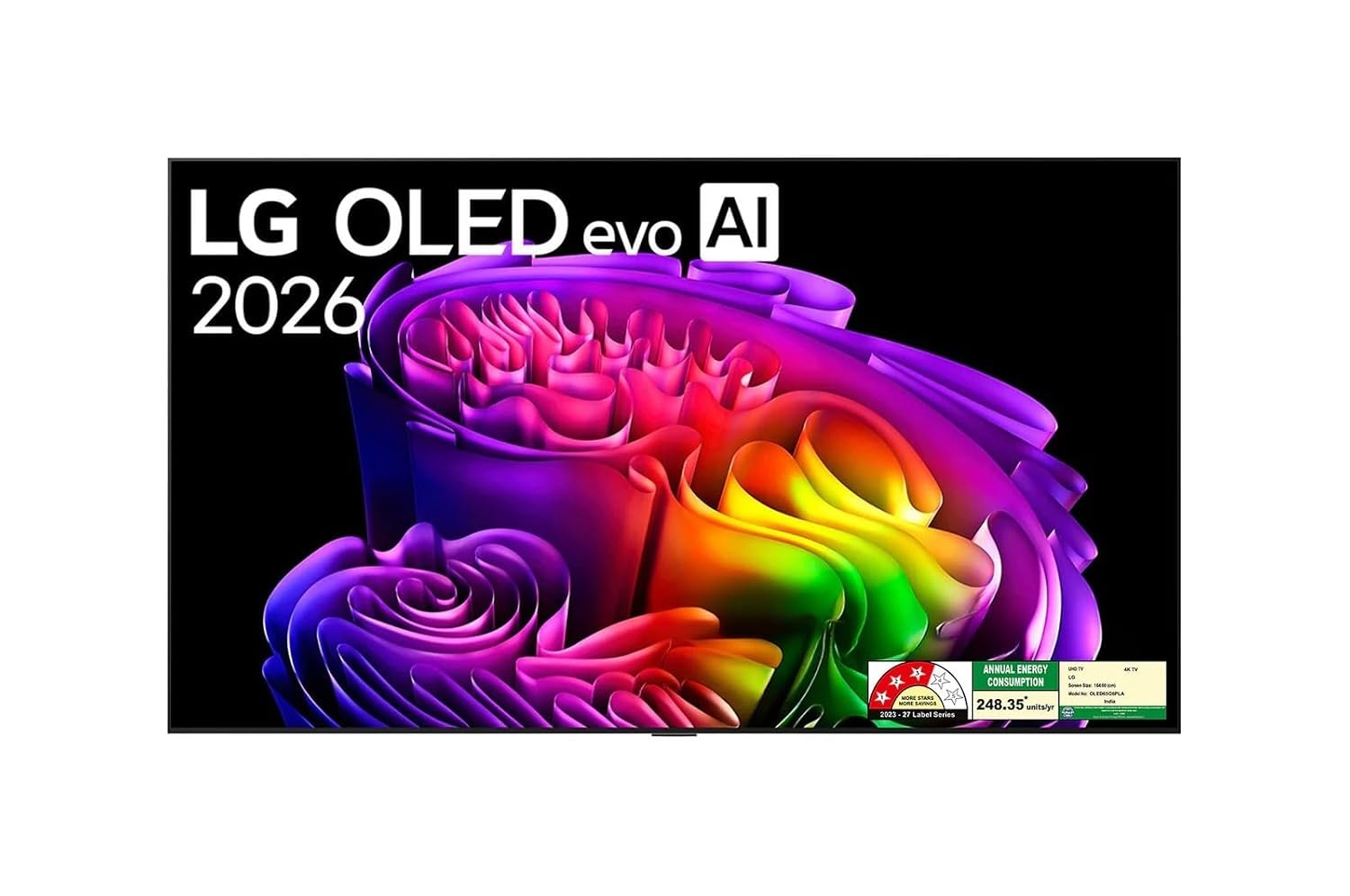 LG 164 cm (65 inches) OLED evo AI G6 4K Ultra HD Smart TV OLED65G6PLA (Black) | α11 AI Processor Gen3 | Dolby Vision & Atmos | 165Hz VRR | Gallery Design
