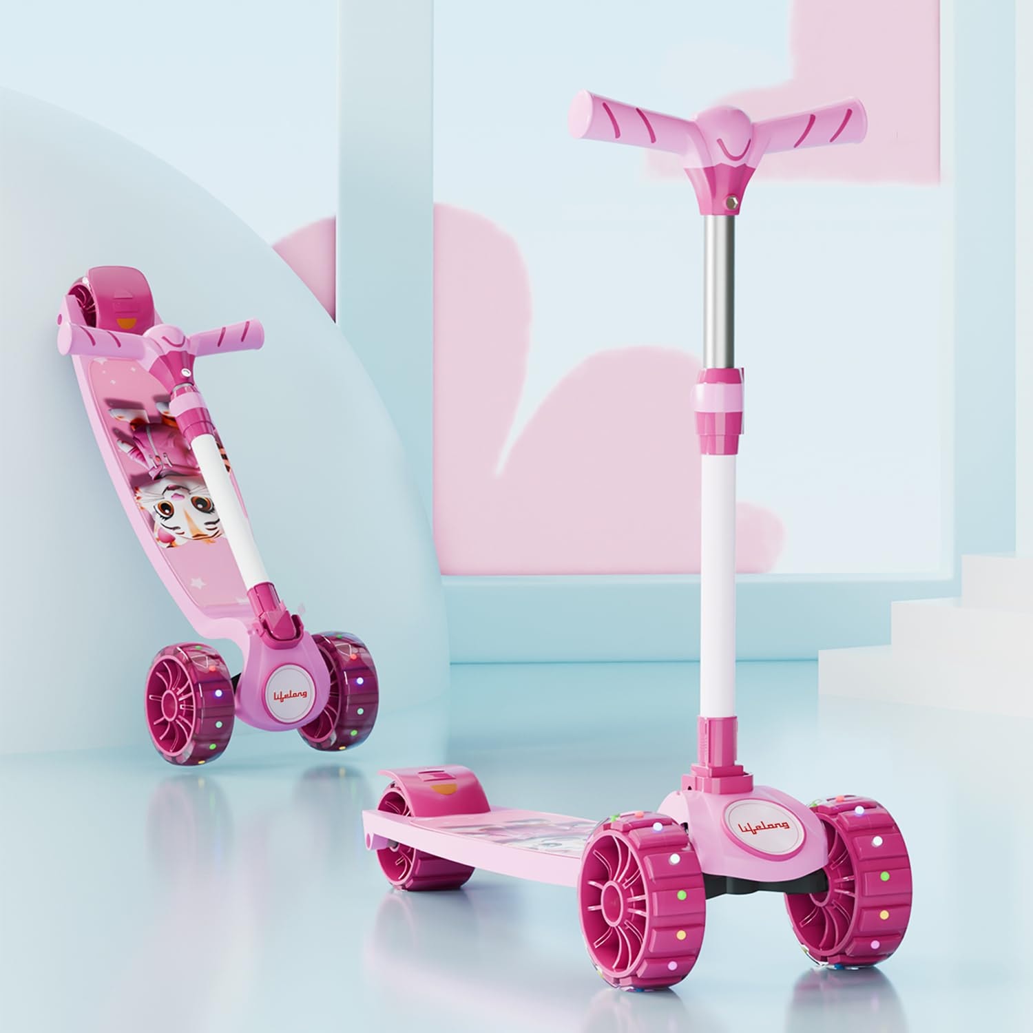 Lifelong Scooter for Kids 3+ Years - Foldable Kids with PVC Wheels & Adjustable Height - Kick Capacity 50kg- Baby Toys for …