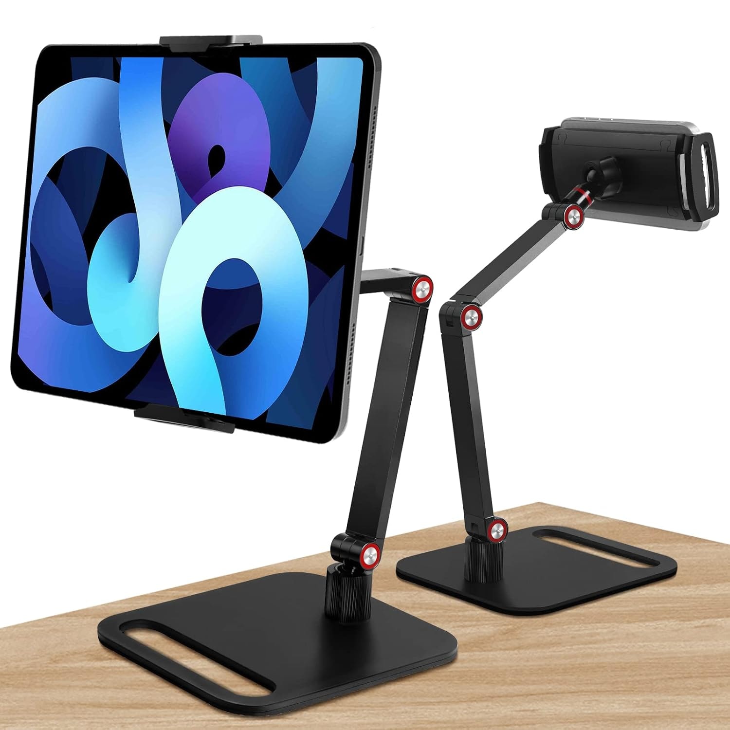 [Improved 2023/Strongest Stability] Tablet Stand, Smartphone Stand, iPad Stand, PC Stand, Tablet Stand, Tabletop, Stand, Arm, For Beds, 4.7 - 15.6 Inches, 360 Rotation, Horizontal/Back, Won't Sway, Floor Stand, Tabletop, Foldable, Fixed Arm for iPad Pro, Air, iPhone Switch, Compatible with Many Kindles, Japanese Instruction Manual (English Language Not Guaranteed)