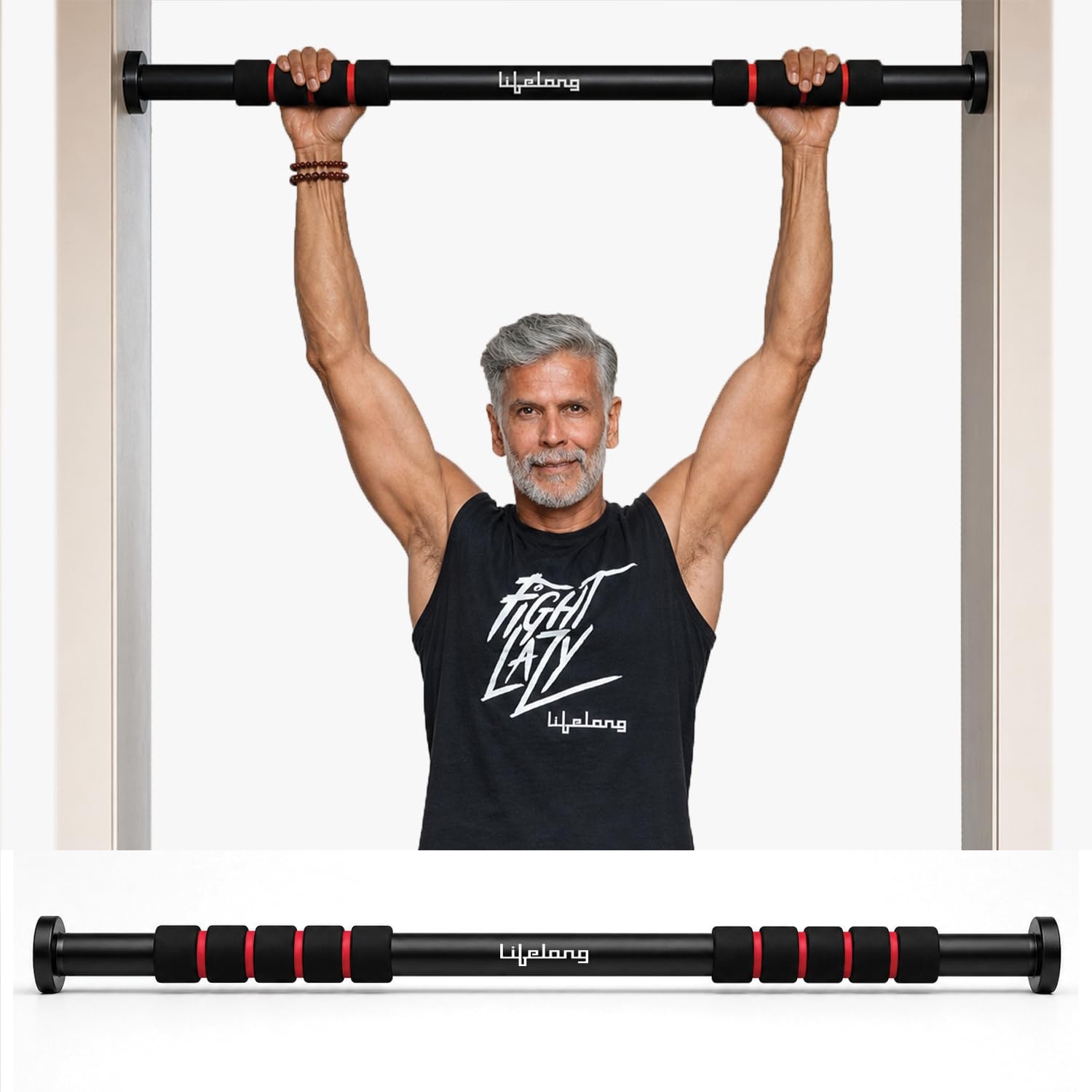 Lifelong Pull Up Bar for Home Kids|Adjustable 62 100 cm Doorway PullUp Bar For Home Gym Equipment|No Screw Pull Up Bar Door…