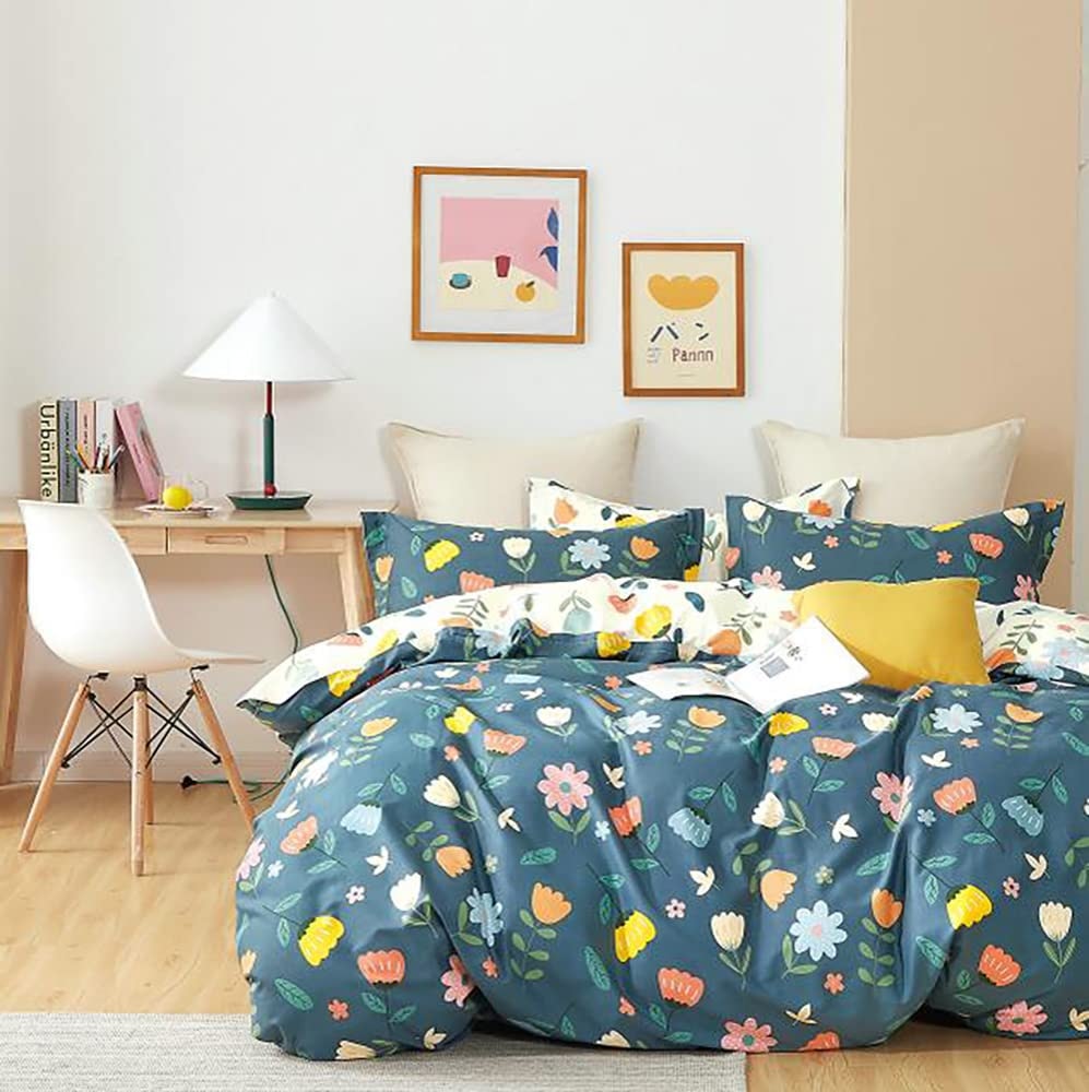 DECOMIZER Cotton Feel Glace Cotton Elastic Fitted All Around Printed Full Length Single Bed Bedsheet With 1 Pillow Cover 30…
