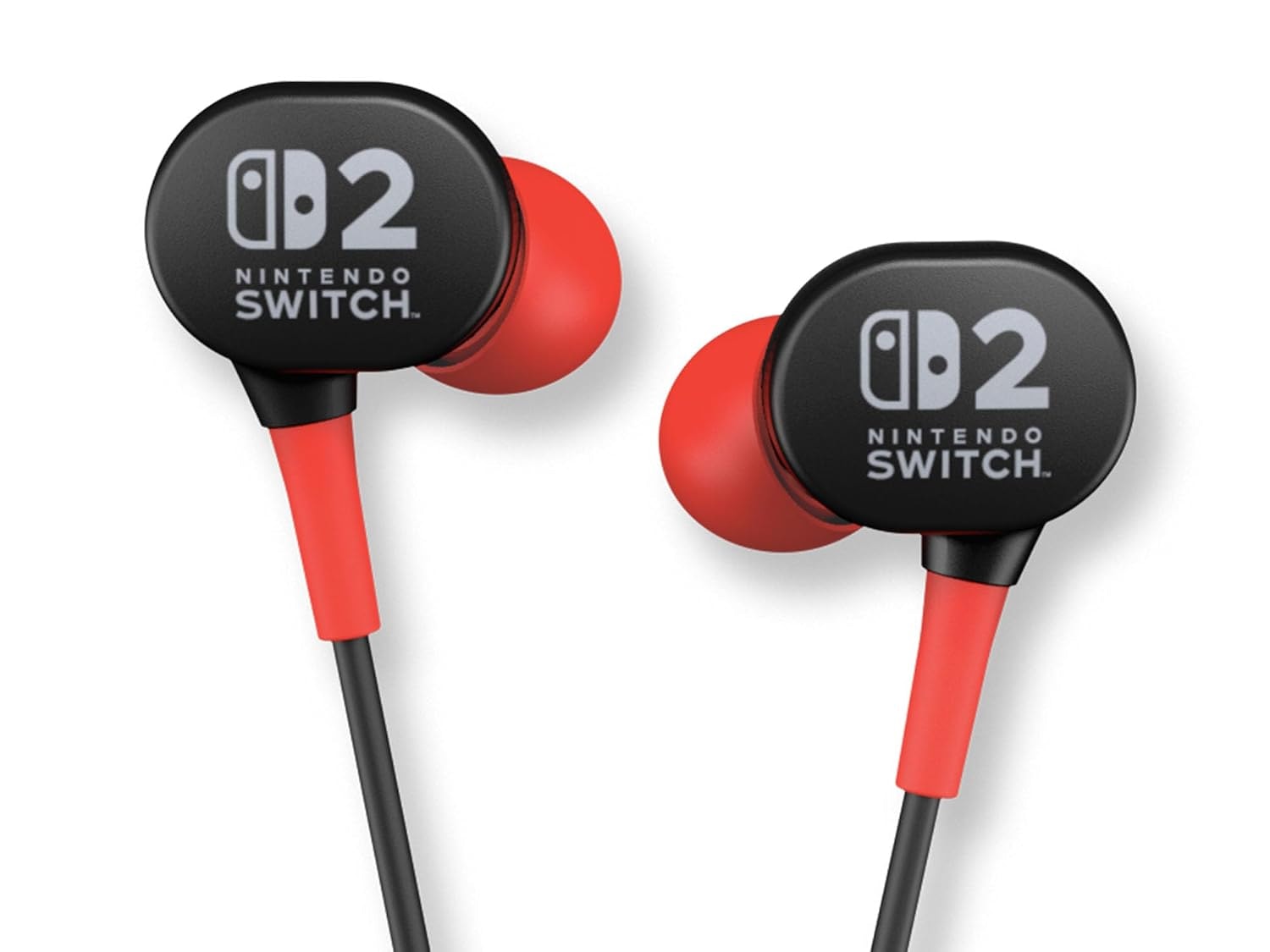 PowerA Wired Earbuds for Nintendo Switch 2 - Black, Officially Licensed, 8 mm Speaker Drivers, in-ear Design, 3 Swappable Tips, includes Drawstring Storage Bag