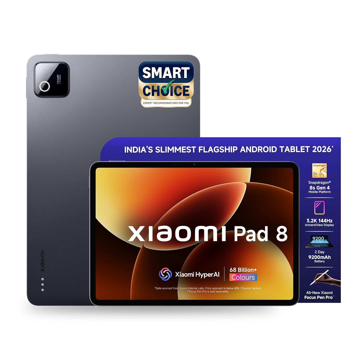 Graphite Grey Xiaomi Pad 8 with an 11.2-inch screen