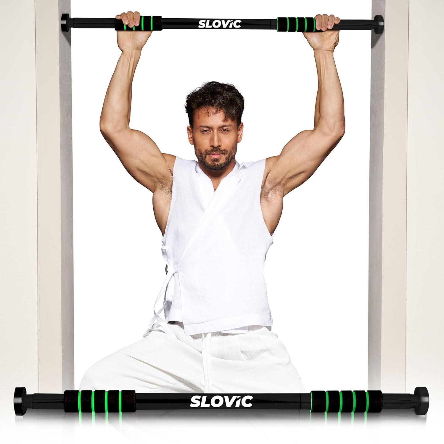 Slovic Pull Up Bar for Home for Kids & Adults [100 KG] | Anti-Skid Grip | No-Drill Installation Pull up Bar for Home Workou…