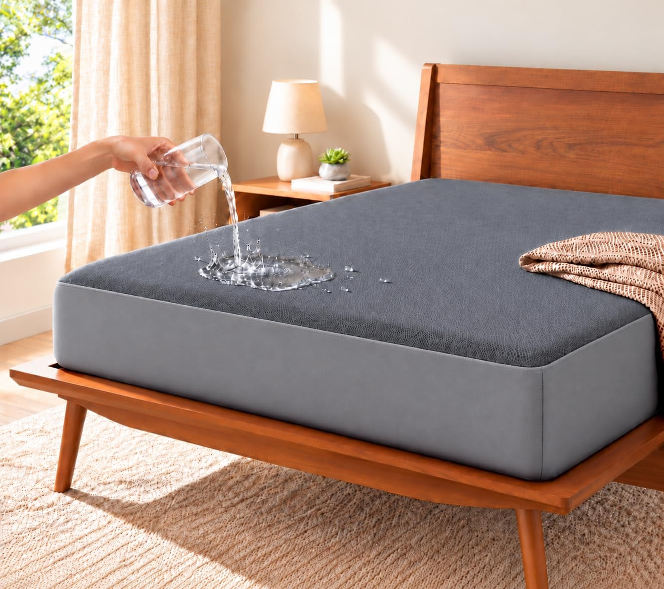 Trance 100% Waterproof Premium Mattress Protector for Double Bed King Size 78x72 Inches | Cotton Feel Mattresses Cover | El…
