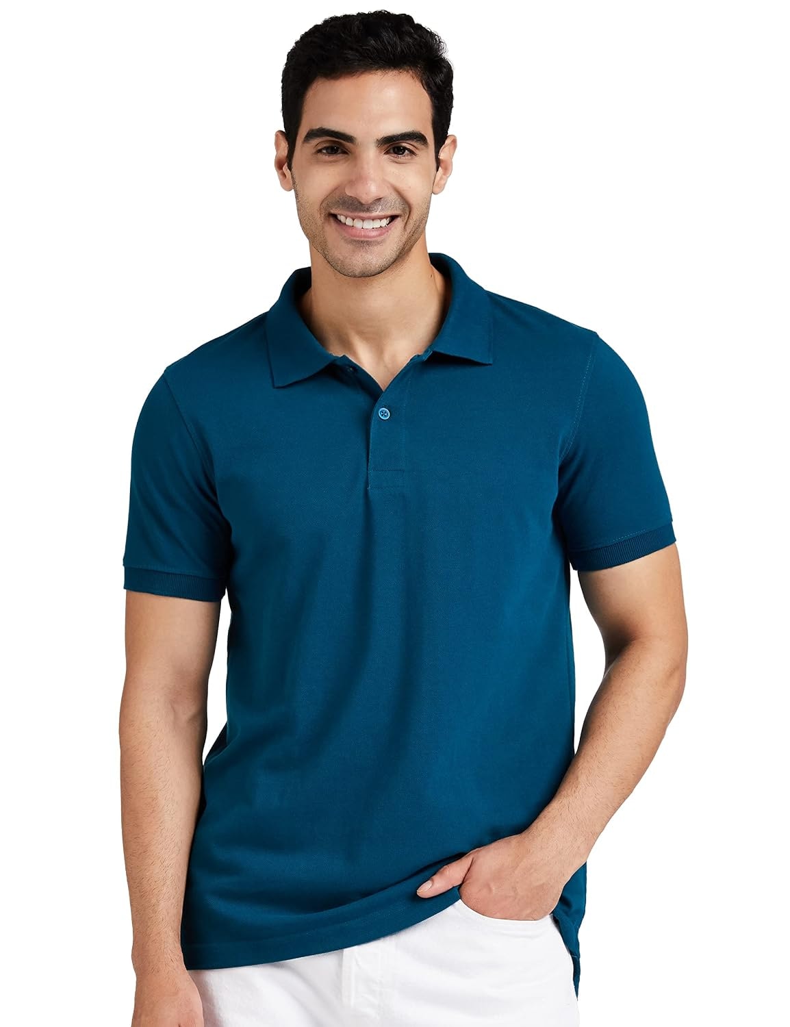 Amazon Brand - Symbol Men's Cotton Rich Solid Polo Tshirt | Collar Tshirts | Half Sleeves | Plain-Regular Fit (Available in…