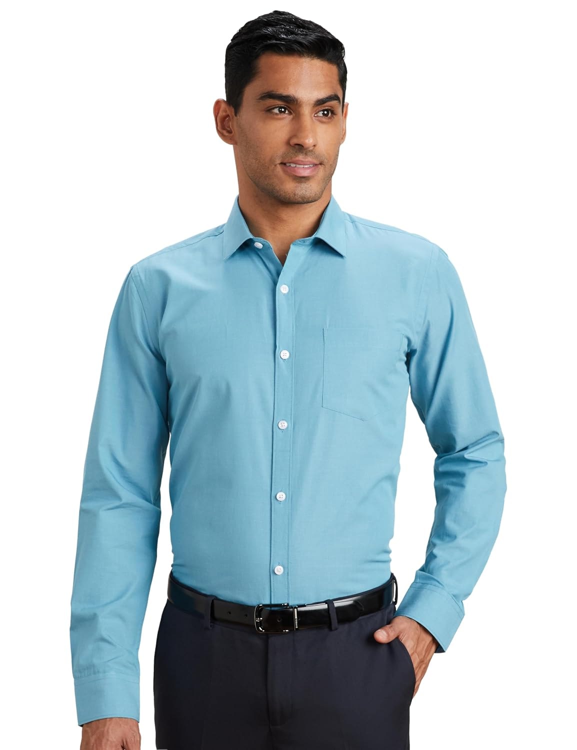 Amazon Brand - Symbol Men's Cotton Formal Shirt | Plain | Full Sleeve - Regular Fit (Available in Plus Sizes)
