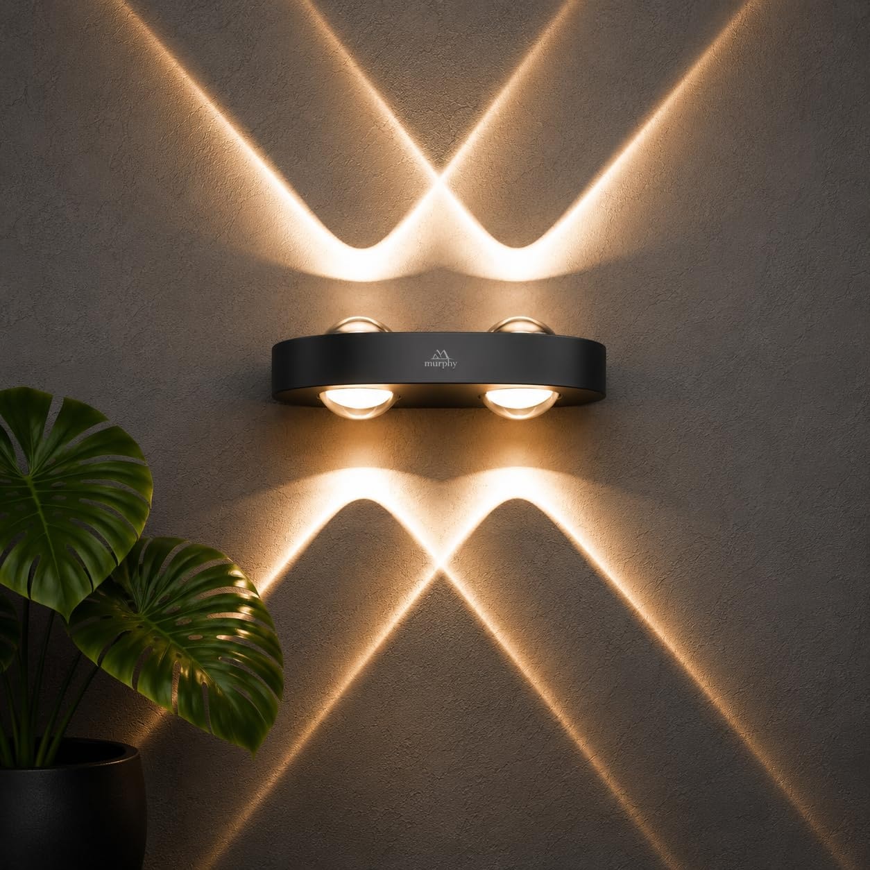 Murphy Areo 4-Way Waterproof LED Wall Light – Warm White | Premium Aluminium Body | Modern Decorative Indoor & Outdoor Wall…