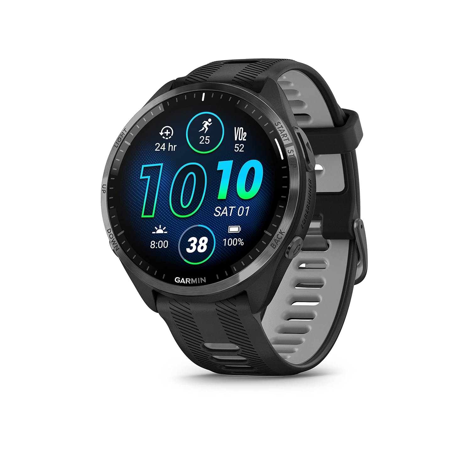 Garmin Forerunner® 965, Running Smartwatch, 47mm, Black/Powder Gray | Battery life: up to 23 days of battery life, Maps, A...
