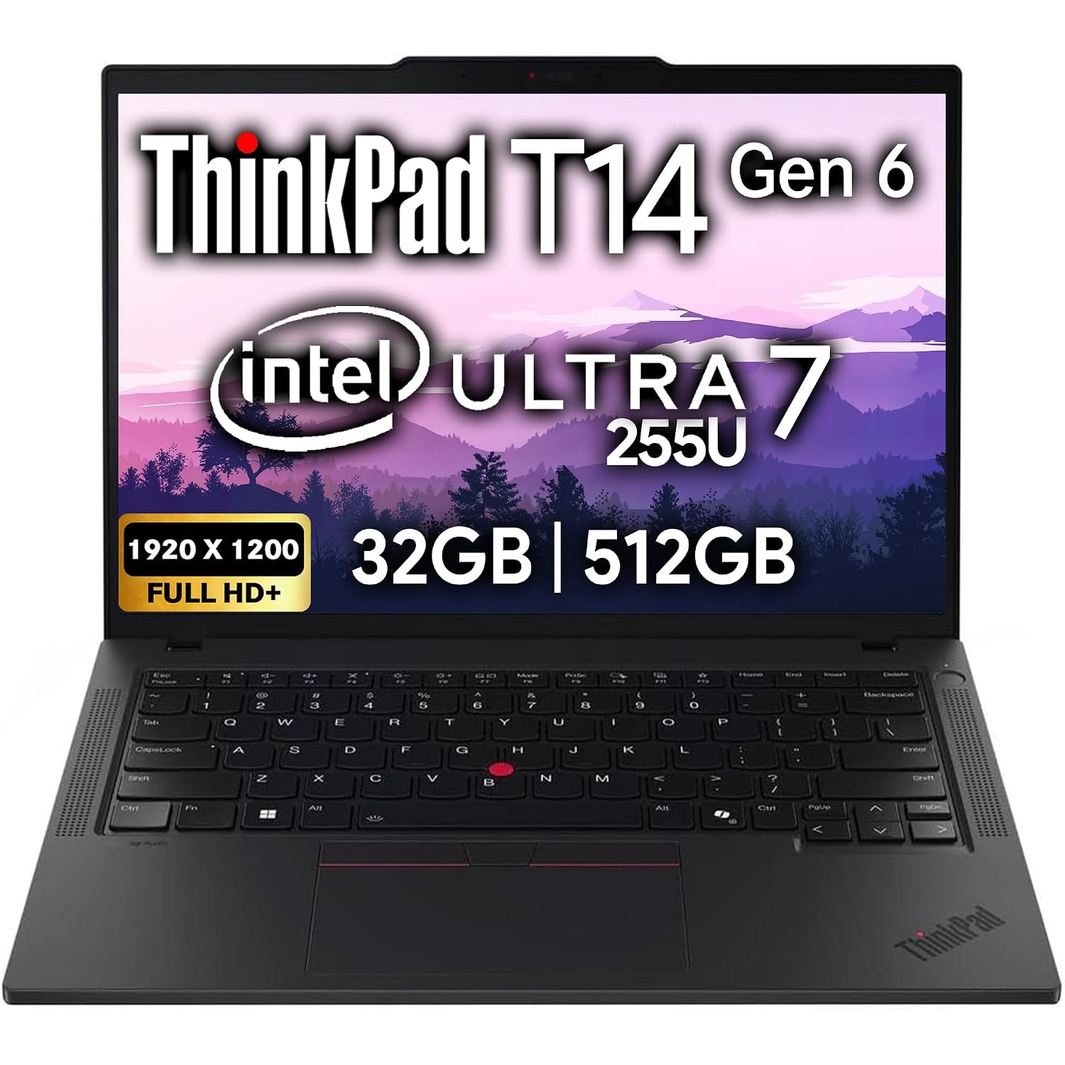 Lenovo ThinkPad T14 Business Laptop (14" FHD+ IPS, Intel Ultra 7 155U, 32GB DDR5 RAM, 512GB SSD), 5MP Webcam, 2 Thunderbolt 4, 2024 AI PC, Win 11 Pro
