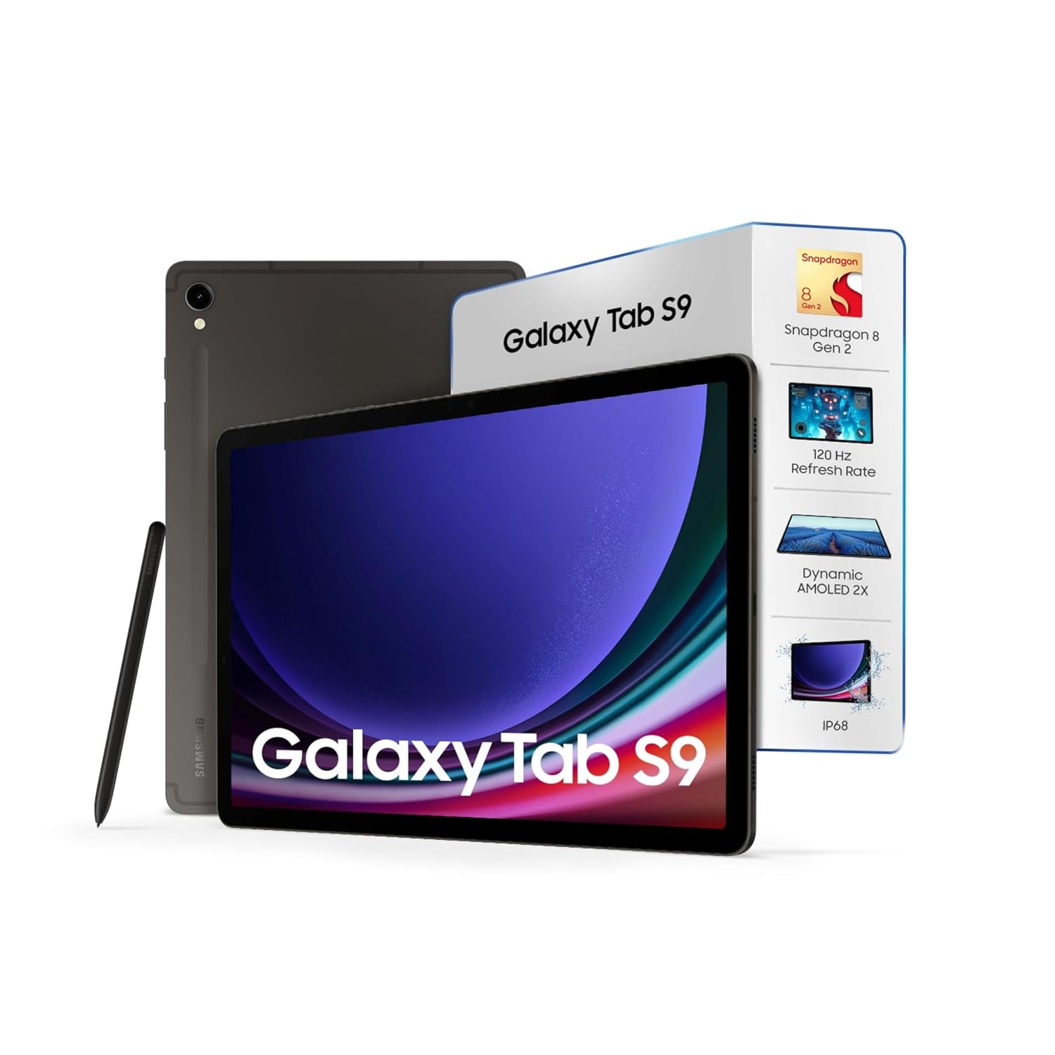 Samsung Galaxy Tab S9, 11-inch (27.81 CM), Dynamic AMOLED 2X Display, 8GB RAM, 128GB ROM, Wi-Fi, Quad Speakers, S Pen, Gray, Not AI Enabled