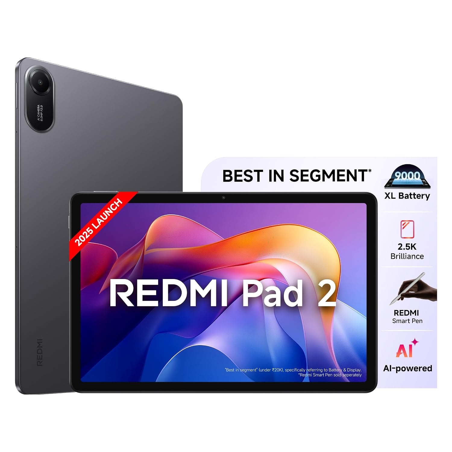 Graphite Grey Redmi Pad 2 with an 11-inch screen