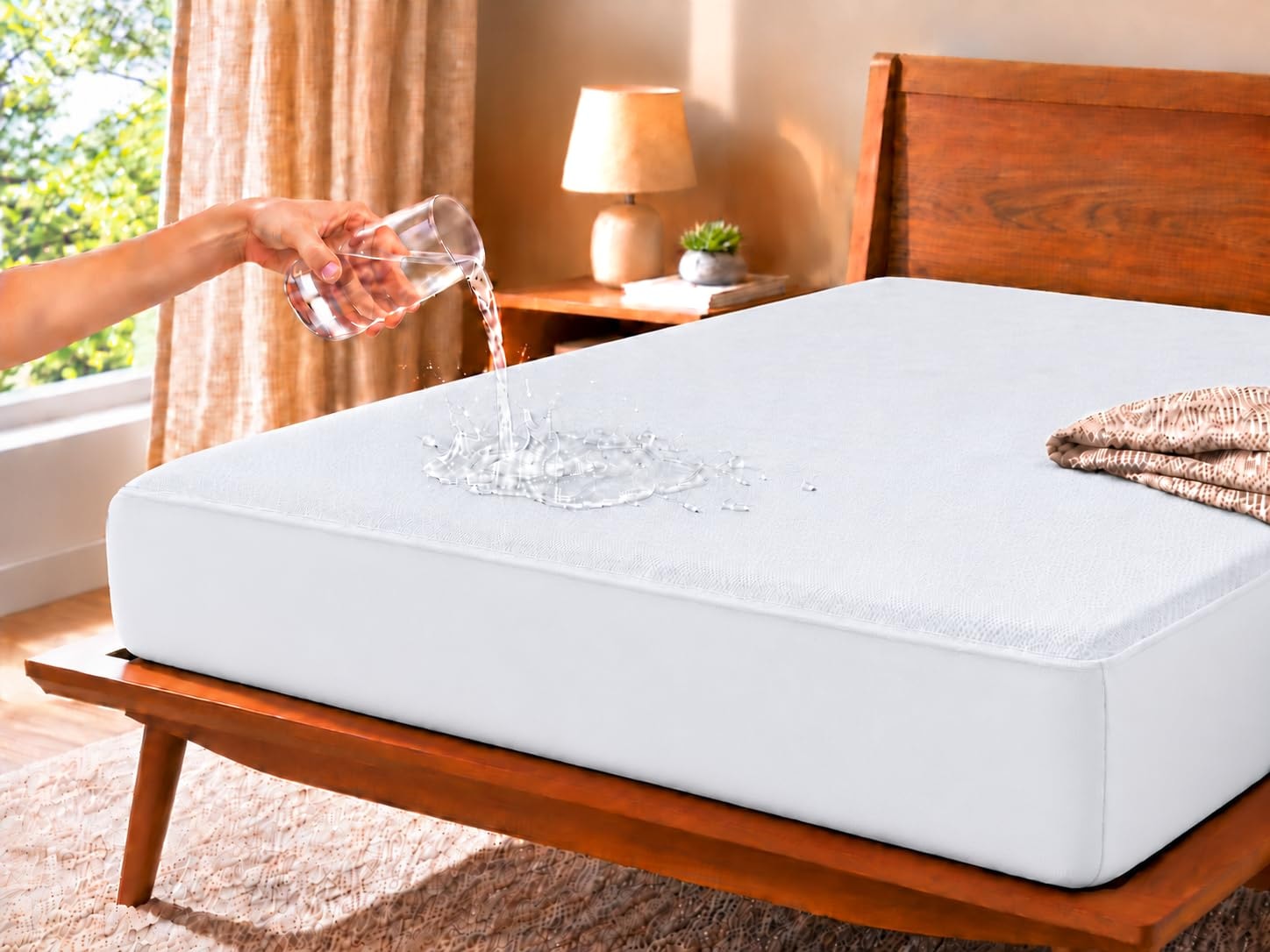 Trance Cotton Feel Terry Ultra Soft Waterproof Mattress Protector King Size| Breathable Mattresses Cover King Size (78x72 i…