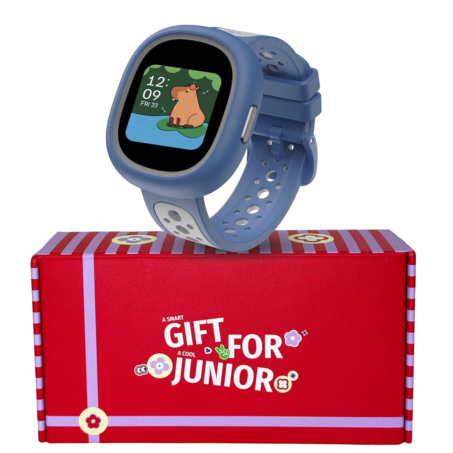 Noise Junior Champ 3 Delight Gift Box - Smart Watch for Kids | 3-in-1 Look with 2 Switchable Bumpers, in-Built Learning Hub, Habit Builder, Exam & School Mode, Parental Control (Arctic Storm)