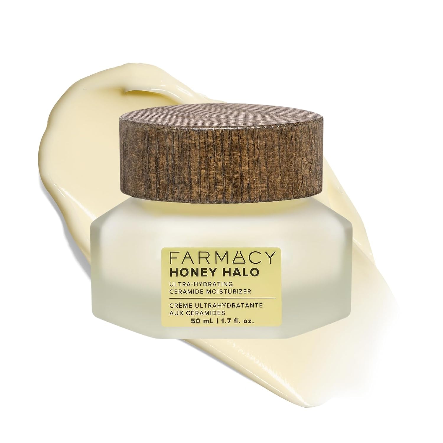 Farmacy Ceramide Face Moisturizer - Honey Halo Hydrating Facial Moisturizer for Dry Skin - Plumps, Soothes + Restores Skin with Potent Ceramides + Buckwheat Honey for a Dewy, Healthy Glow (50ml)