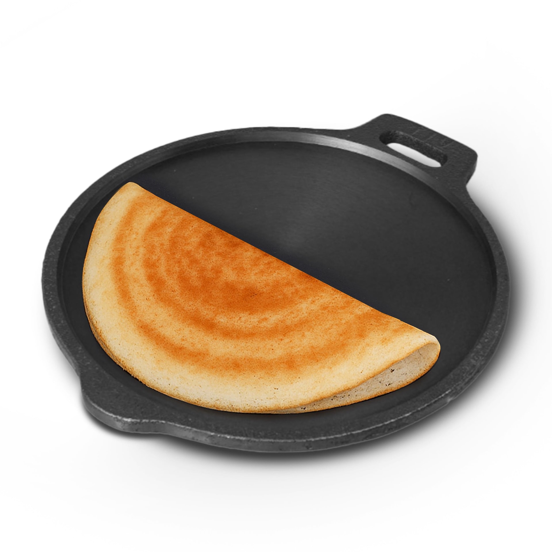 The Indus Valley Super Smooth Cast Iron Tawa for Dosa/Chapathi | 27.6cm/10.8 inch, 2.4kg | Induction Friendly | Naturally Nonstick, Pre-Seas